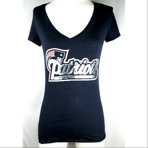 VS New England Patriots Sequin NFL Team Logo Tee by PINK Victoria’s Secret NWT M